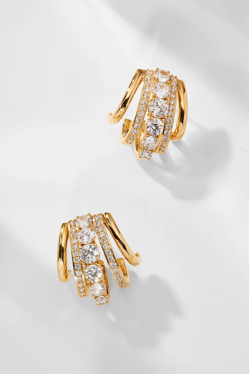 CLEO J HOOP CZ HUGGIE EARRINGS | NADRI