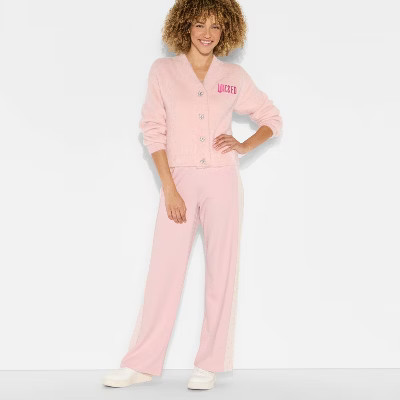 Wicked x Katie Kime Women's Logo Graphic Cardigan - Light Pink M | Target