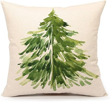4TH Emotion Watercolor Christmas Tree Throw Pillow Cover Cushion Case for Home Decor Sofa Couch 1... | Amazon (US)