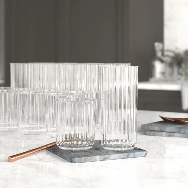 Zipcode Design™ Brielle 16 - Piece Glass Assorted Glassware Set | Wayfair North America