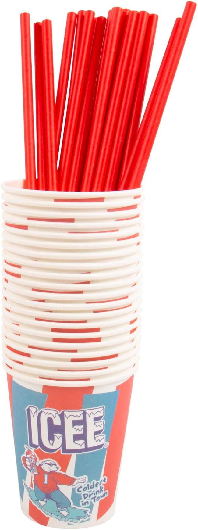 ICEE Officially Licensed 20-Pack Paper Slushie Cups & Straws – 9oz Disposable Frozen Drink Cups... | Amazon (US)