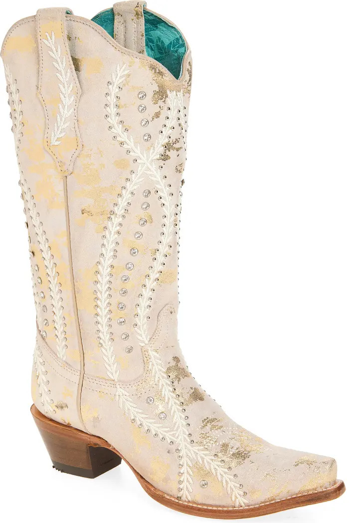 Metallic Embroidered Western Boot (Women) | Nordstrom