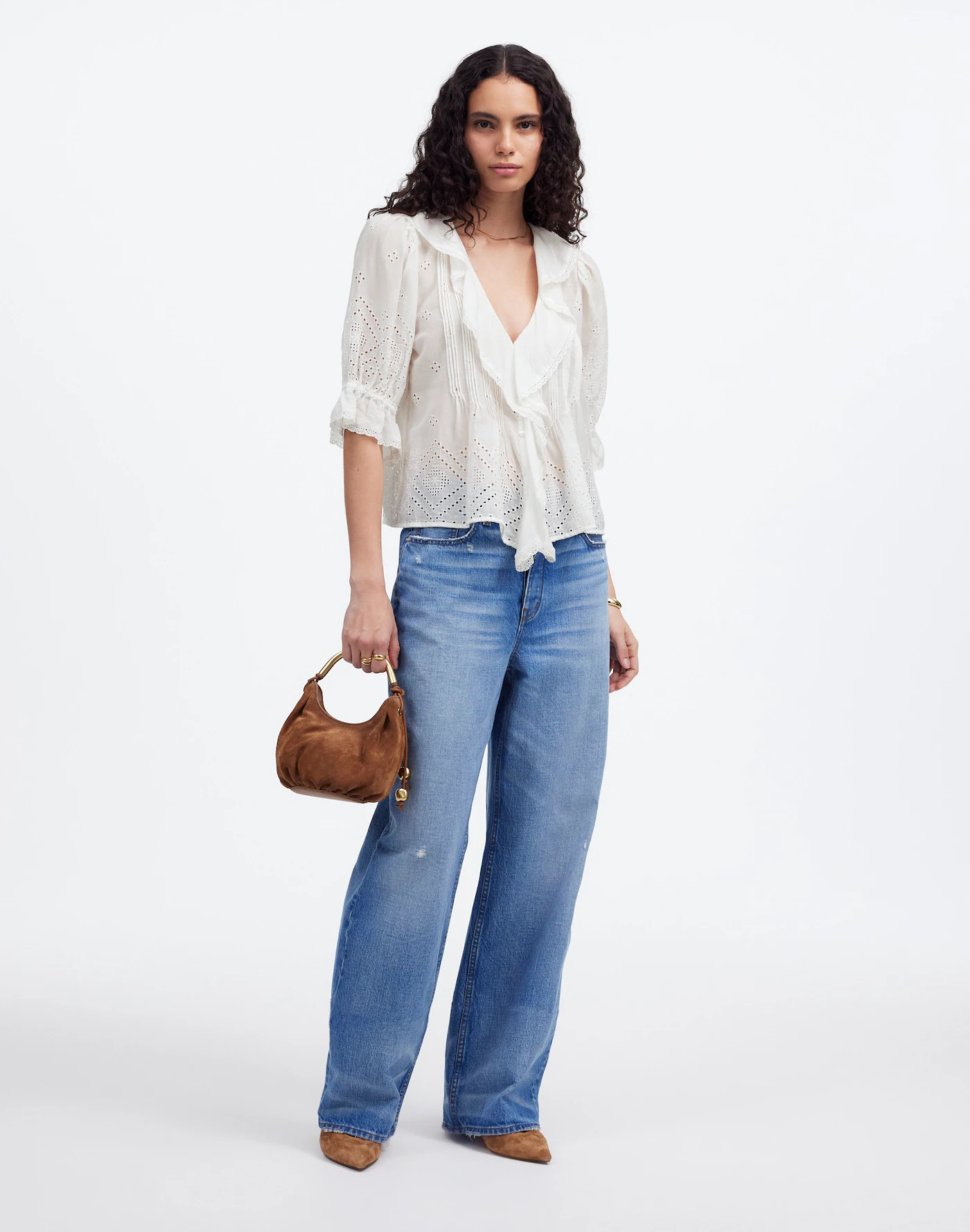 Ruffled Puff-Sleeve Top | Madewell | Madewell