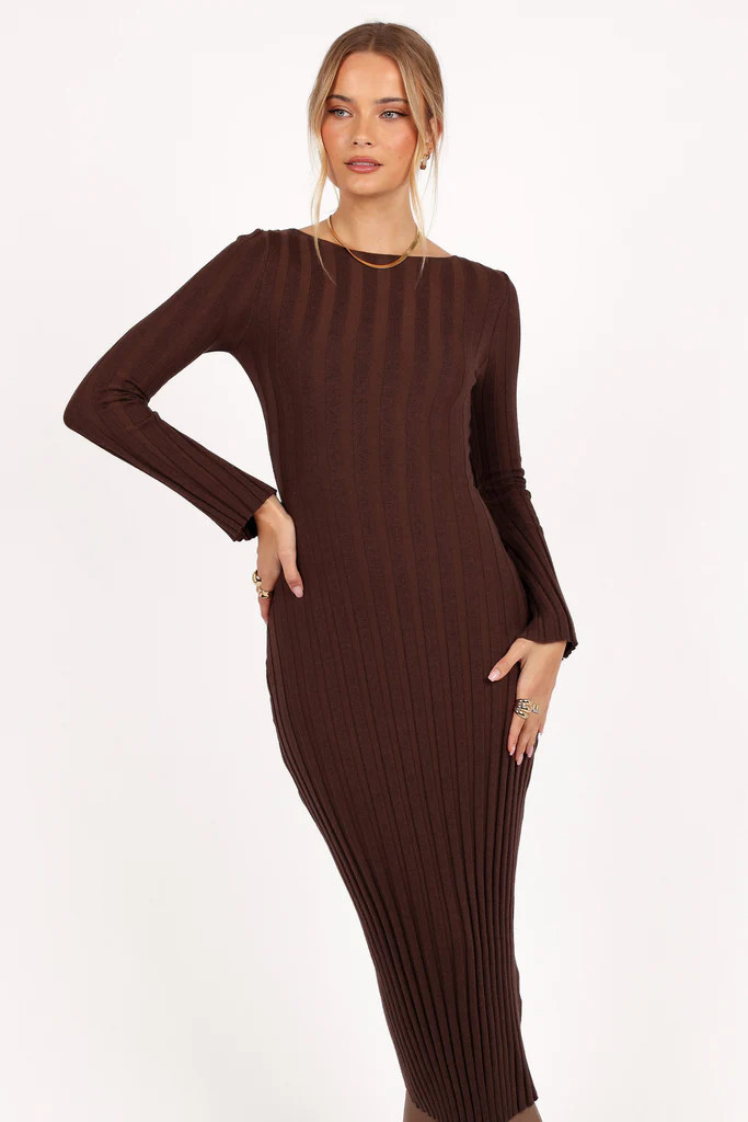Jolene Long Sleeve Maxi Dress - Brown | Petal & Pup (US)