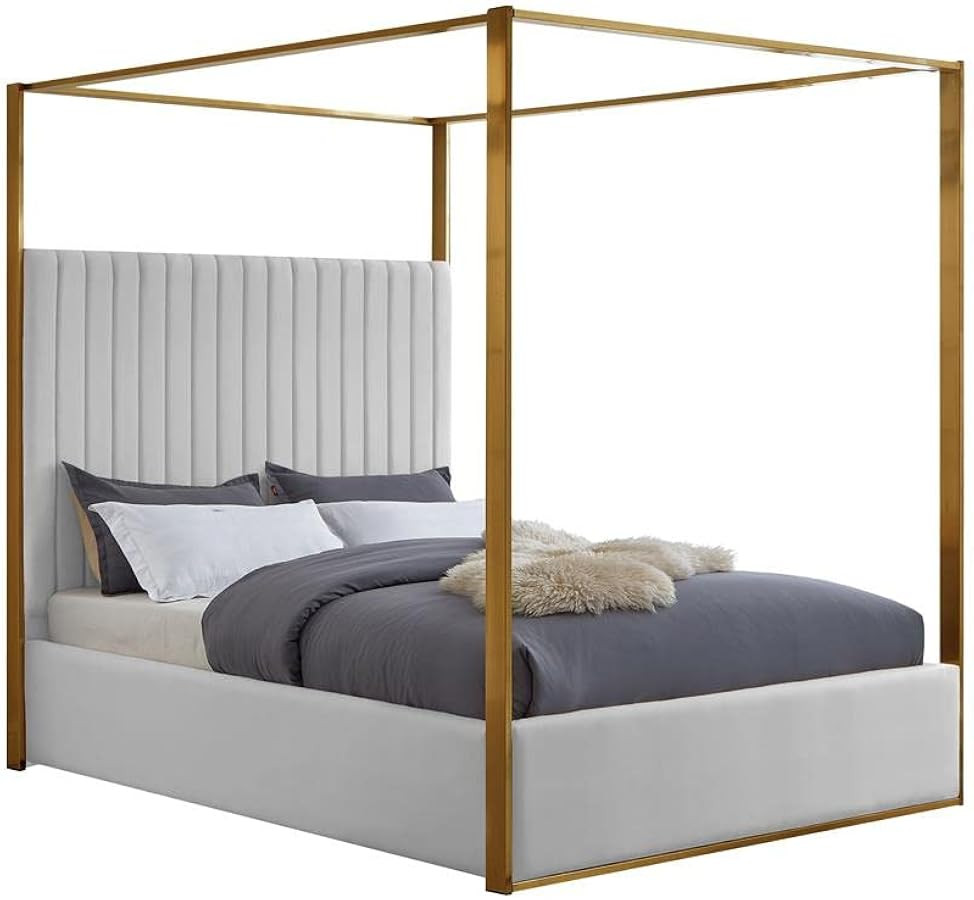 MAKLAINE Contemporary Designed White Finished Faux Leather | Amazon (US)