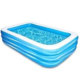 AsterOutdoor Inflatable Swimming Pool 120"x 72"x 24" Thickened, Full-Sized Above Ground Kiddle Famil | Amazon (US)