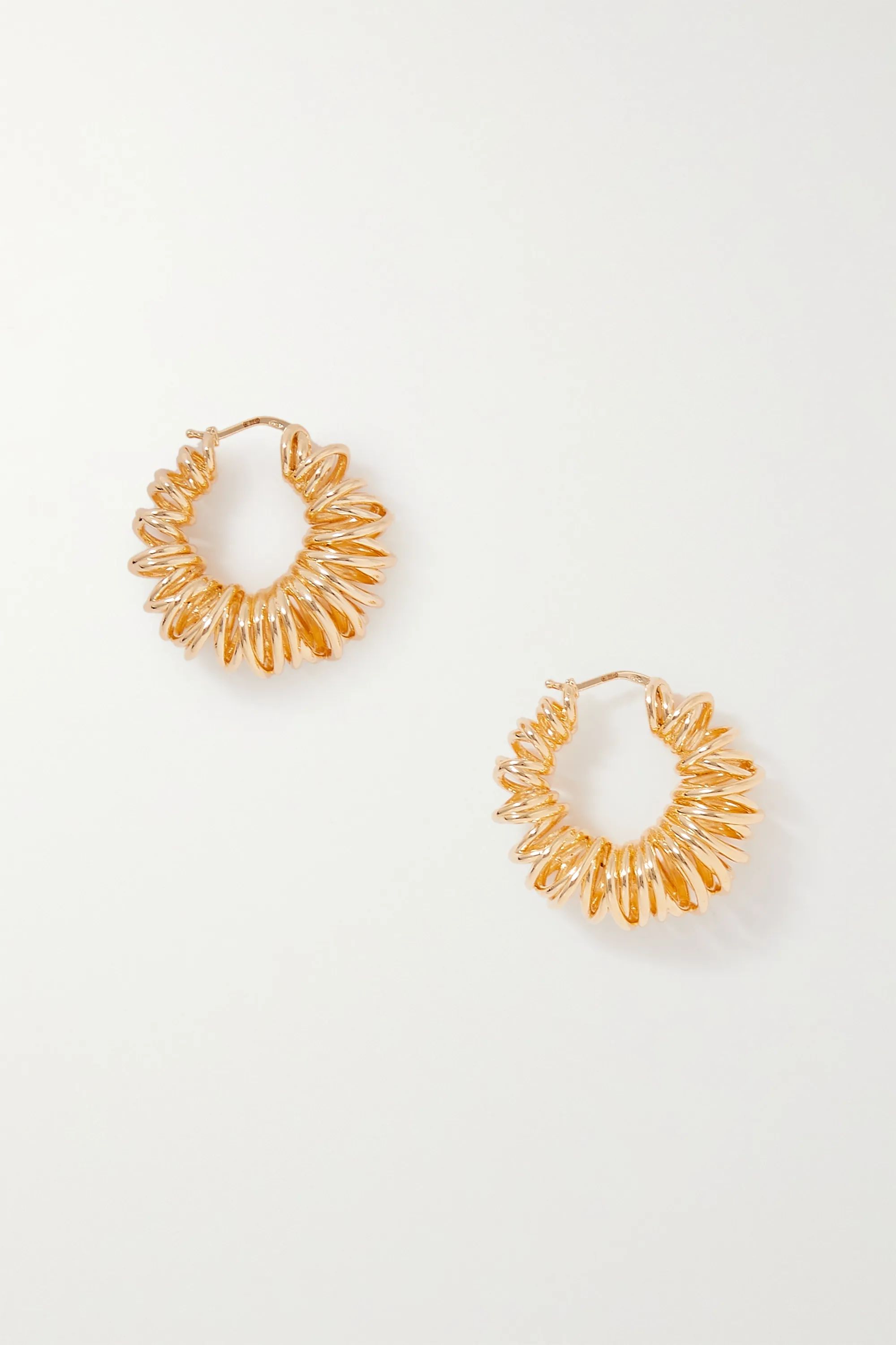 Gold Gold-plated hoop earrings | Bottega Veneta | NET-A-PORTER | NET-A-PORTER (US)