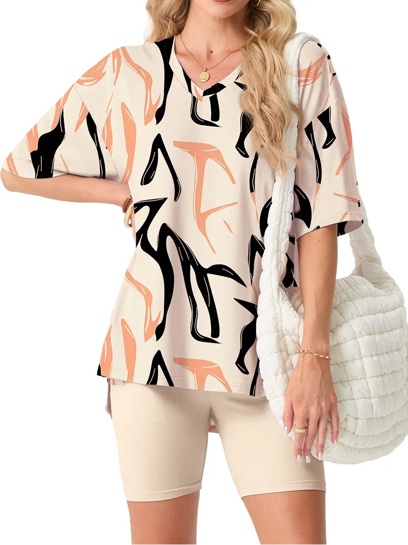 Cueply 2 Piece Sets for Women Summer Outfits Lounge Set Casual Matching Clothing Oversized T-Shir... | Walmart (US)