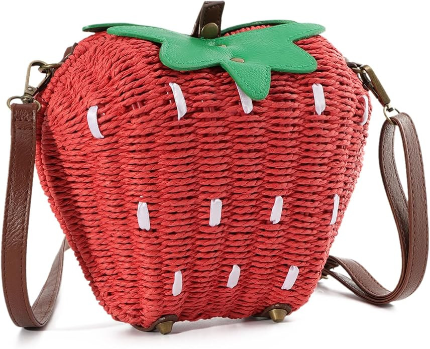 Oweisong Cute Straw Purse for Women Pineapple Strawberry Woven Shoudler Bag Beach Fruit Crossbody... | Amazon (US)