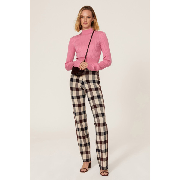 Tome Collective Pink Ribbed Crop Sweater pink | Rent the Runway