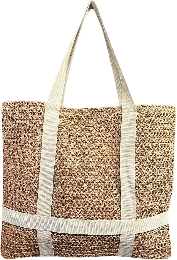 Panama Jack Women's Hat Carrying Toyo Straw Large Beach Tote Bag | Amazon (US)