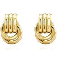 Chunky Small Knot Earrings Gold Silver Geometric Earrings for Women Dainty Gold and Silver Plated... | Amazon (US)
