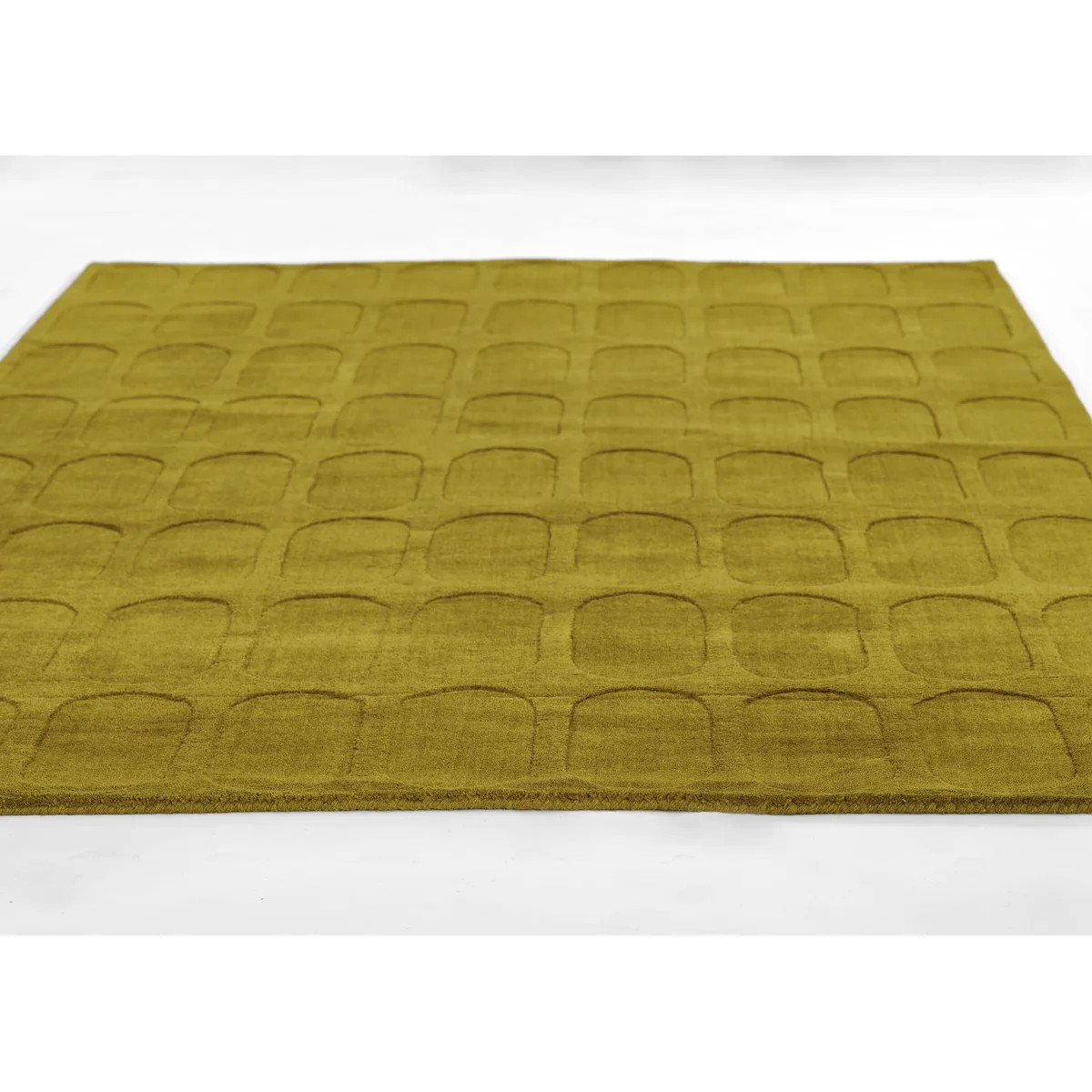 Contour Hand Woven Wool Geometric Mustard Area Rug | AllModern