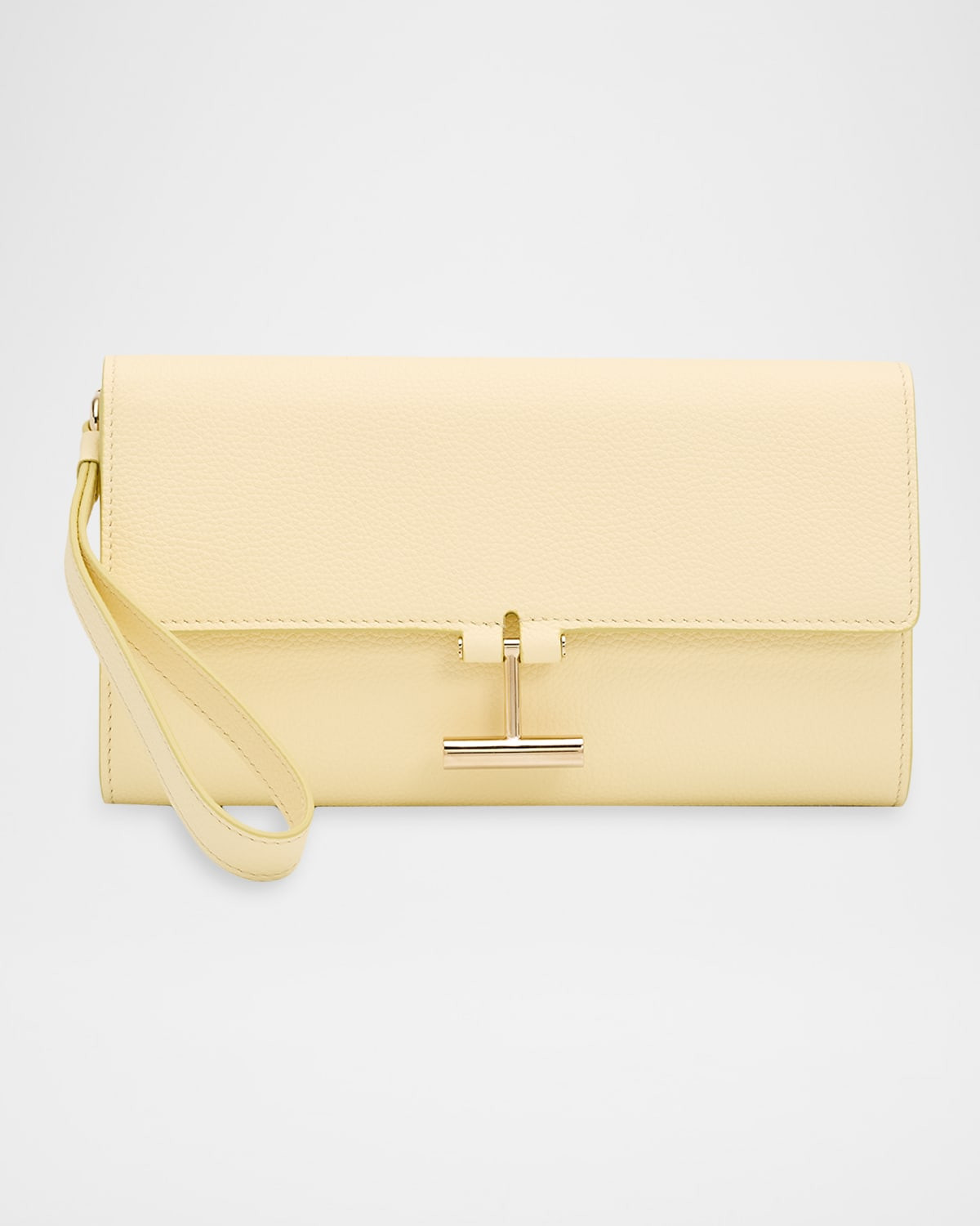Leather T Bar Wristlet Clutch Bag | Neiman Marcus