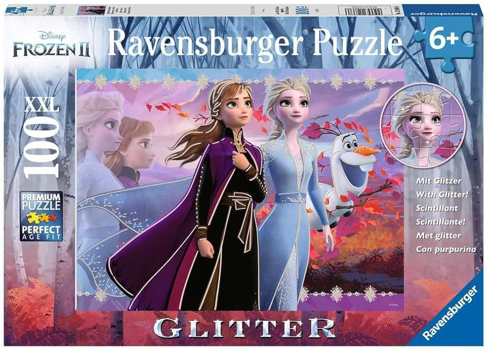 Ravensburger Disney Frozen 2 - Strong Sisters | 100-Piece Glitter Jigsaw Puzzle for Kids | Unique... | Amazon (US)