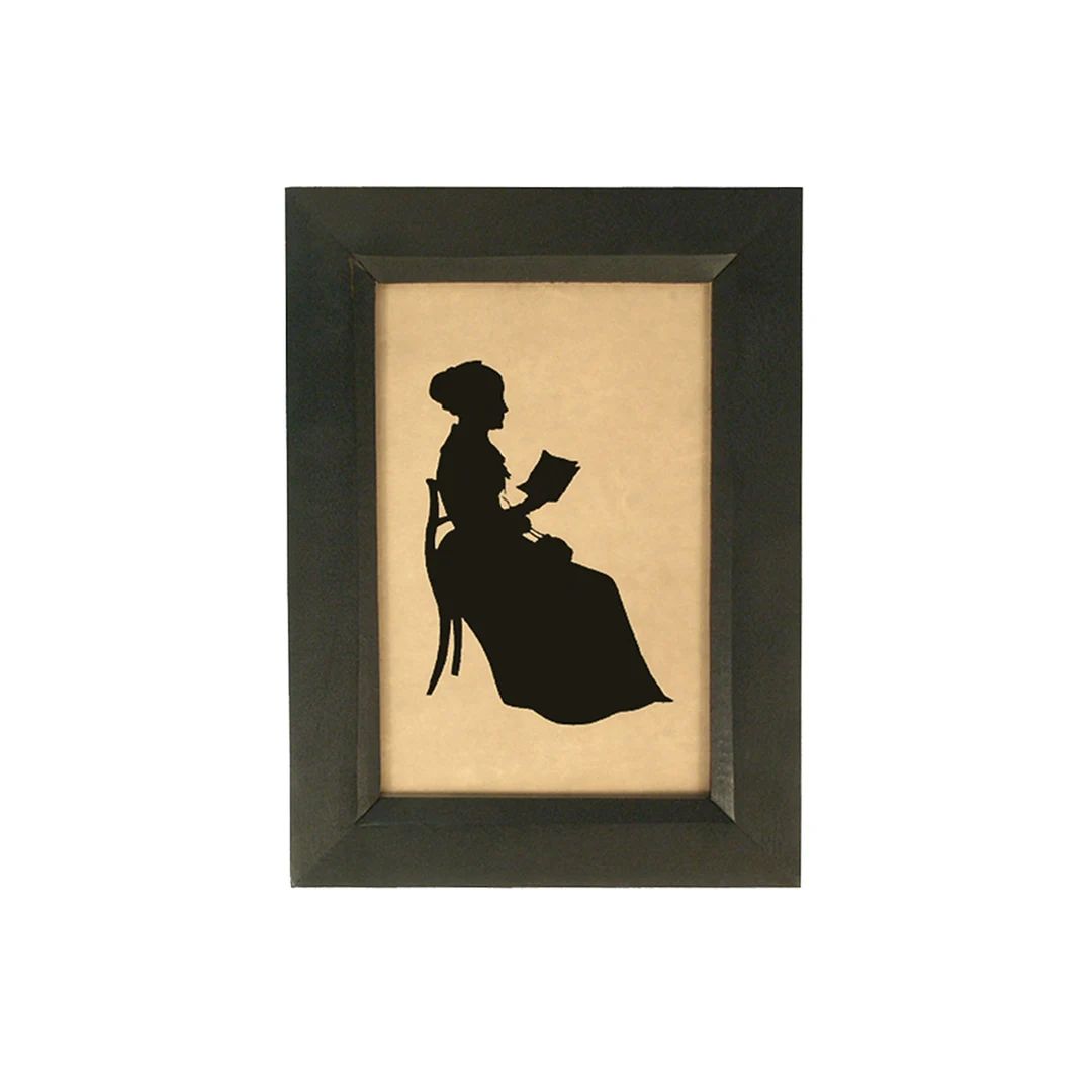 Woman Reading a Book Printed Silhouette in Black Wood Frame - Etsy | Etsy (US)