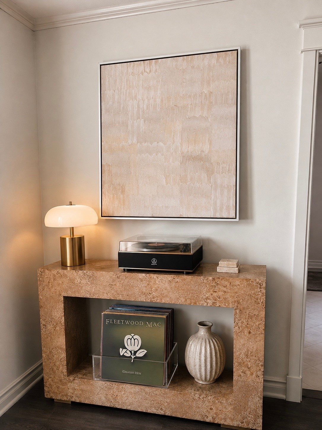Used ChatGPT to try out new lamp and decor for my console table. 
Very impressed with it, from Amazon!

#LTKHome
