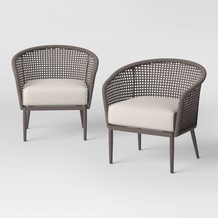 Weybridge 2pk Wicker Weave Patio Club Chairs - Threshold™ | Target