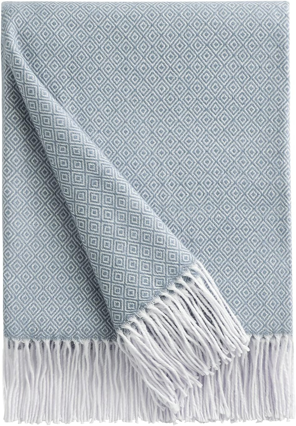 BOURINA Decorative Diamond Lattice Faux Cashmere Fringe Throw Blanket Lightweight Soft Cozy for B... | Amazon (US)