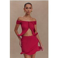 Haisley Off Shoulder Knit Top / Raspberry | MESHKI | S | MESHKI US