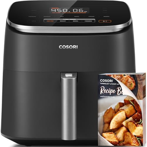 COSORI Air Fryer 9-in-1, Compact & Large 6-Qt, Fast Turbo Modes, 90–450°F Precise Heat for Even Results, Up to 95% Less Oil*, Roast, Bake, Dry, Reheat, Frozen, Broil, Proof, 120V, TurboBlaze, Grey | Amazon (US)