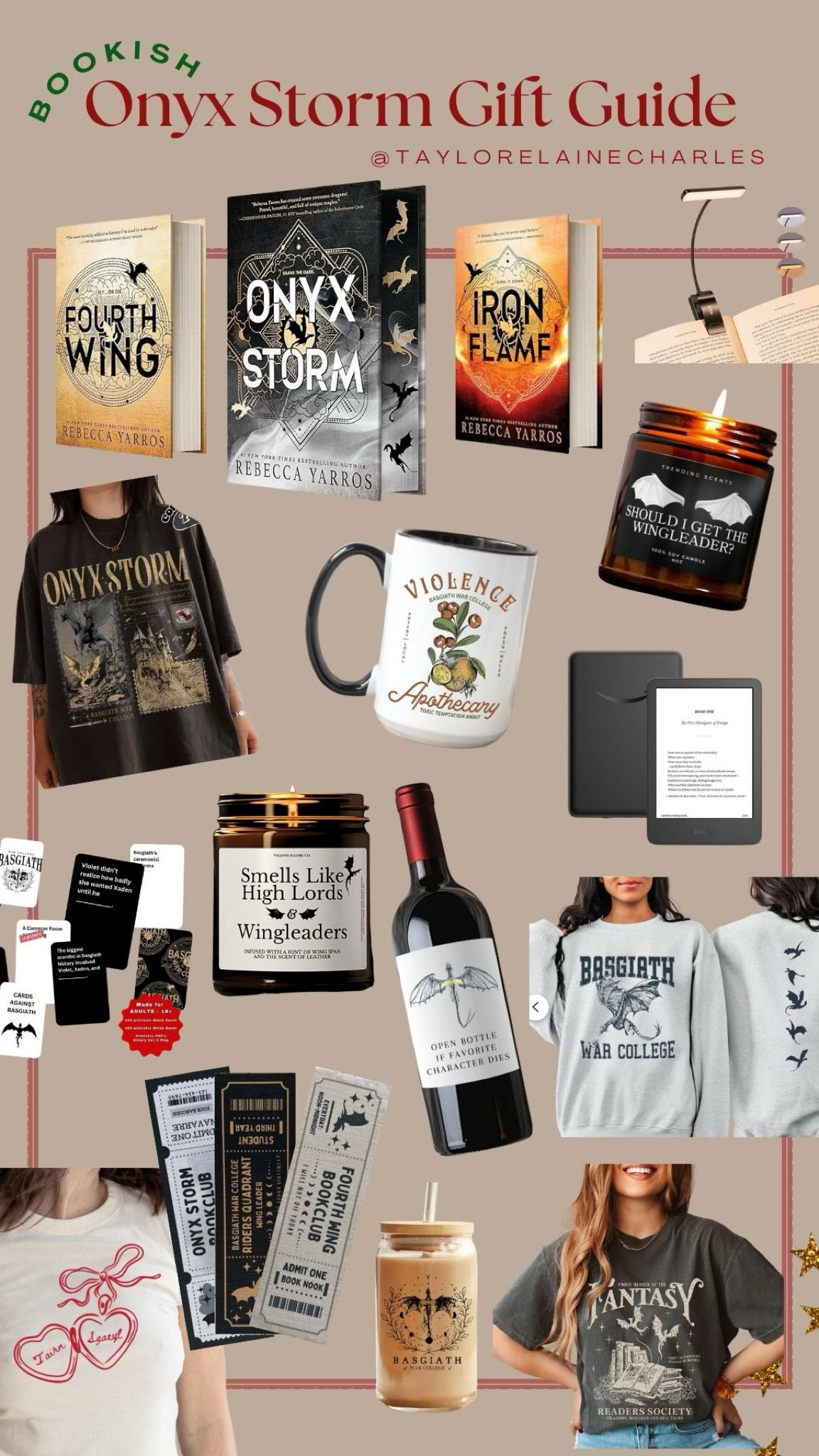 A good rider is always prepared. 🖤🔥⛈️ Onyx Storm of the Empyrean Series by Rebecca Yarros comes out this upcoming week on Jan 21st! Here are some bookish essentials for your next Fourth Wing journey, including Fourth Wing / Onyx Storm merch, printable Empyrean Series games, candles, mugs, and more. Makes a great gift guide for book lovers and romantasy readers! These are some of my must haves for a girls trip / cabin reading weekend! #booktok #LTKbookish #fourthwing #romantasy #onyxstorm #bookishmerch 

#LTKHome #LTKGiftGuide #LTKFindsUnder100