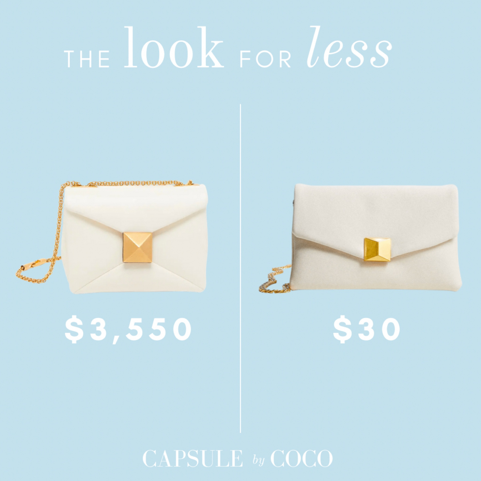 The Look for Less ⭐️ Valentino Garavani One Stud Leather Shoulder Bag OR Mango Flop Chain Bag 

#LTKitbag #LTKstyletip