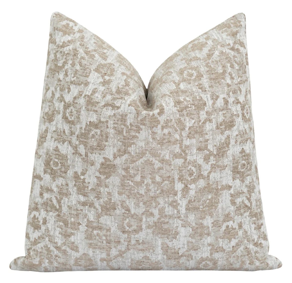 Valdese Natural Floral Jacquard Pillow | Land of Pillows