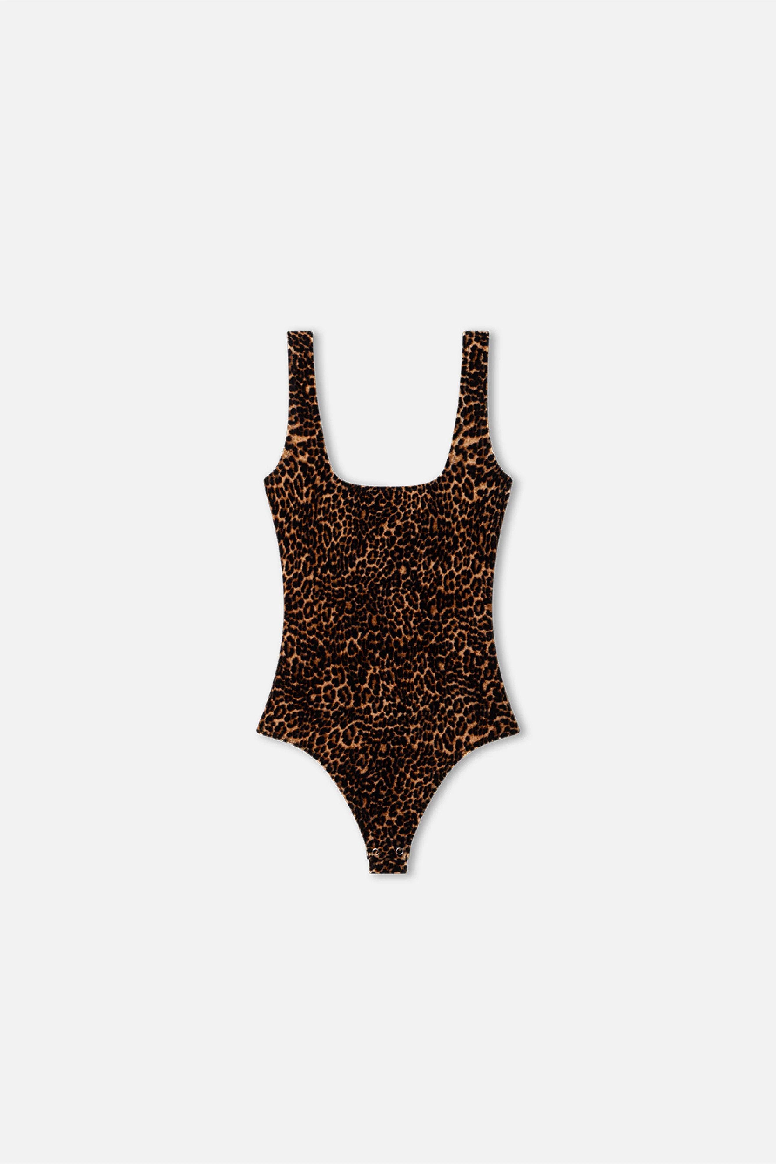 VELVET MODERN TANK BODYSUIT | MINI LUCKY LEOPARD - GOOD AMERICAN | Good American