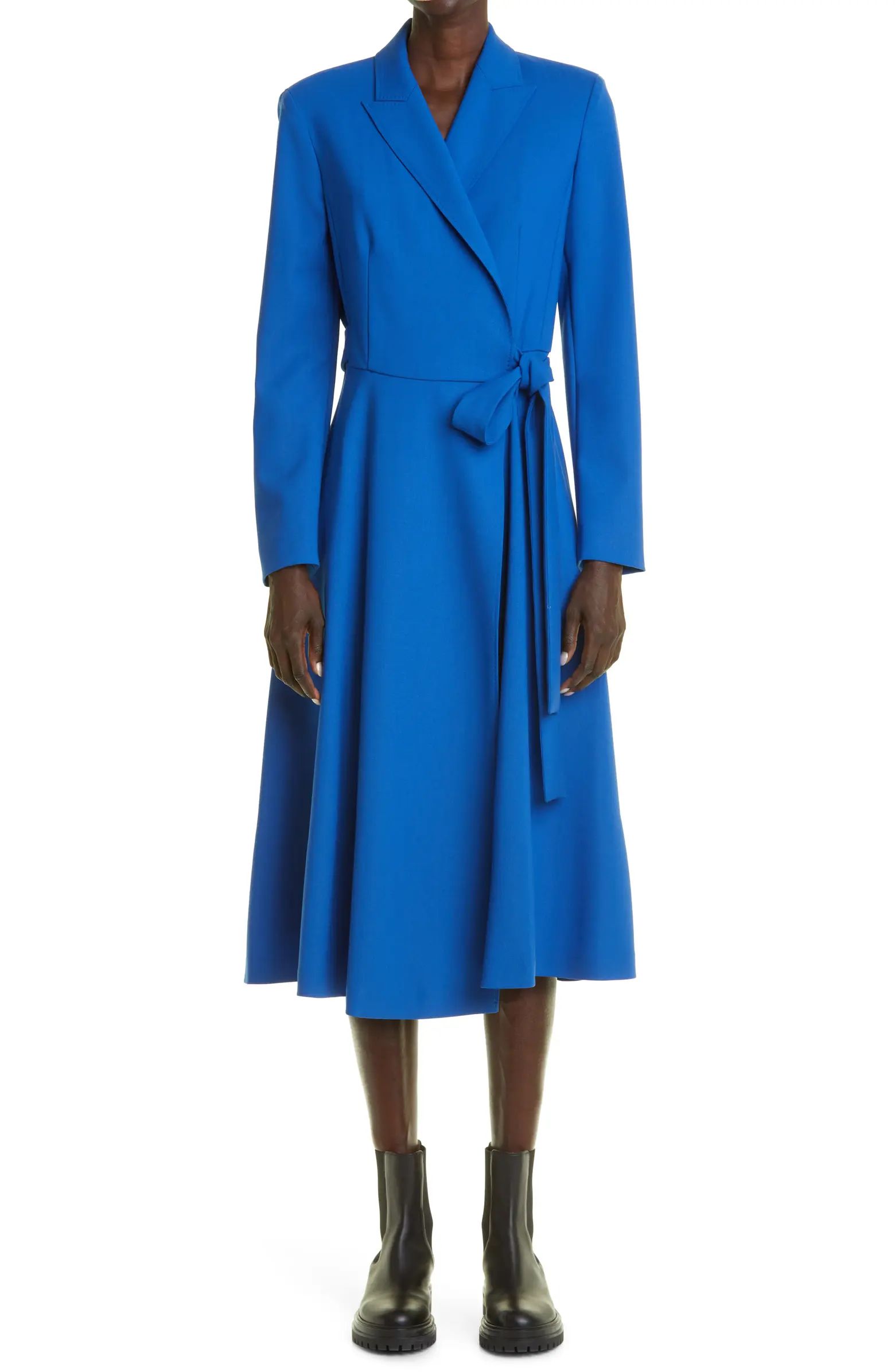 Afelio Belted Long Sleeve Wool Coat Dress | Nordstrom