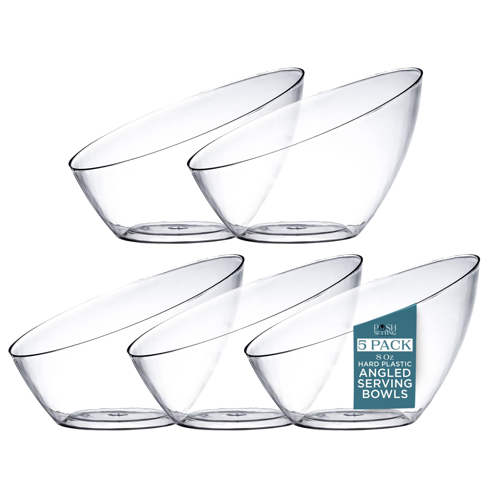 Posh Setting Clear Serving Bowls Small Hard Plastic Candy Bowl for Weddings, Buffet, Offices, Dis... | Amazon (US)