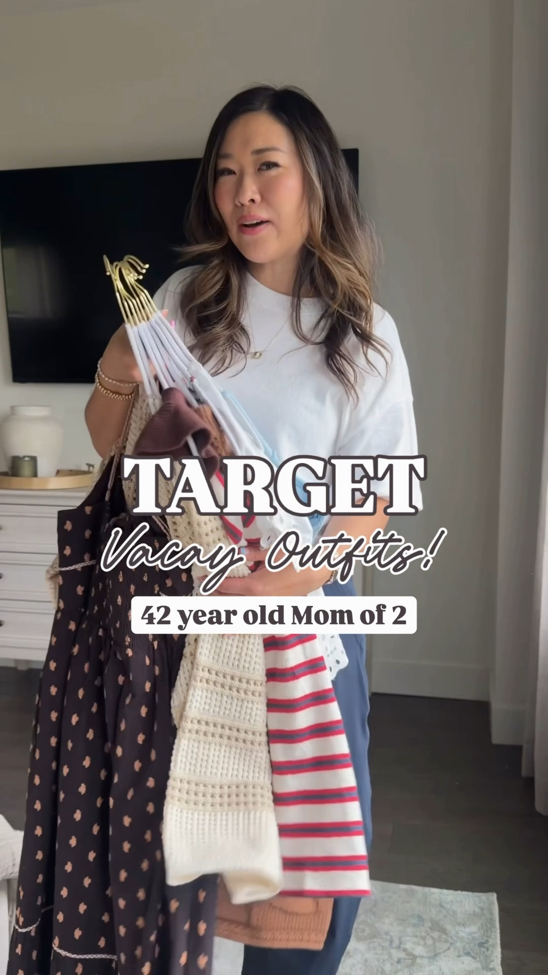 Target Vacation Outfits
Striped Shorts Set: Medium
Swimsuit: Medium
Brown Knit Set: Medium
White Eyelet Set: Medium
Knit Sweater: Medium
Shorts: 8
Green Set: Medium
Ruffle Top: Small
Jeans: 8R
Dress: Small (size up if larger chested)
White Tee: Medium
Barrel Travel Pants: Small 