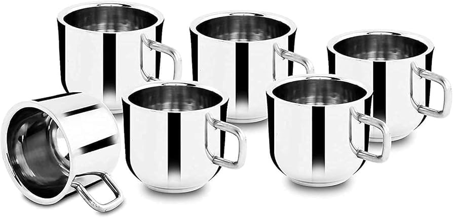 SLNDOKTG Coffee Cup Espresso Cup Mug Double Wall Stainless Steel Tea Cups, Reusable & Dishwasher ... | Amazon (US)