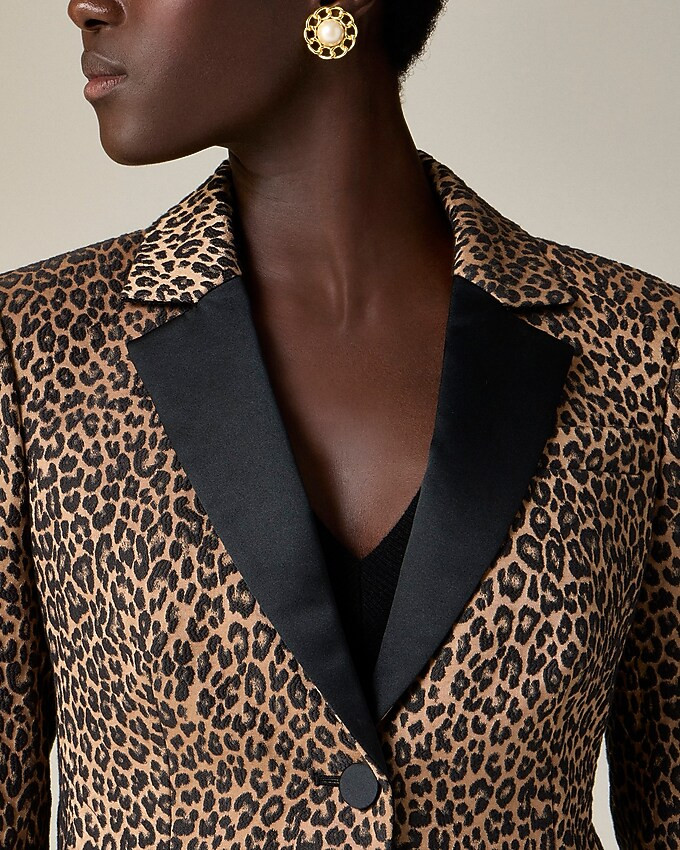 Collection shrunken-fit blazer in leopard-print jacquard | J. Crew US