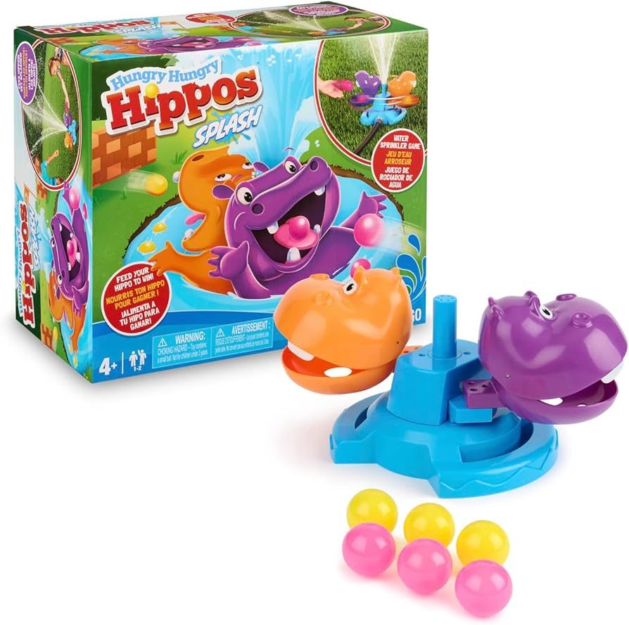 Hasbro Hungry Hungry Hippos Splash – Lawn Water Toys Sprinkler Game for Kids | Amazon (US)