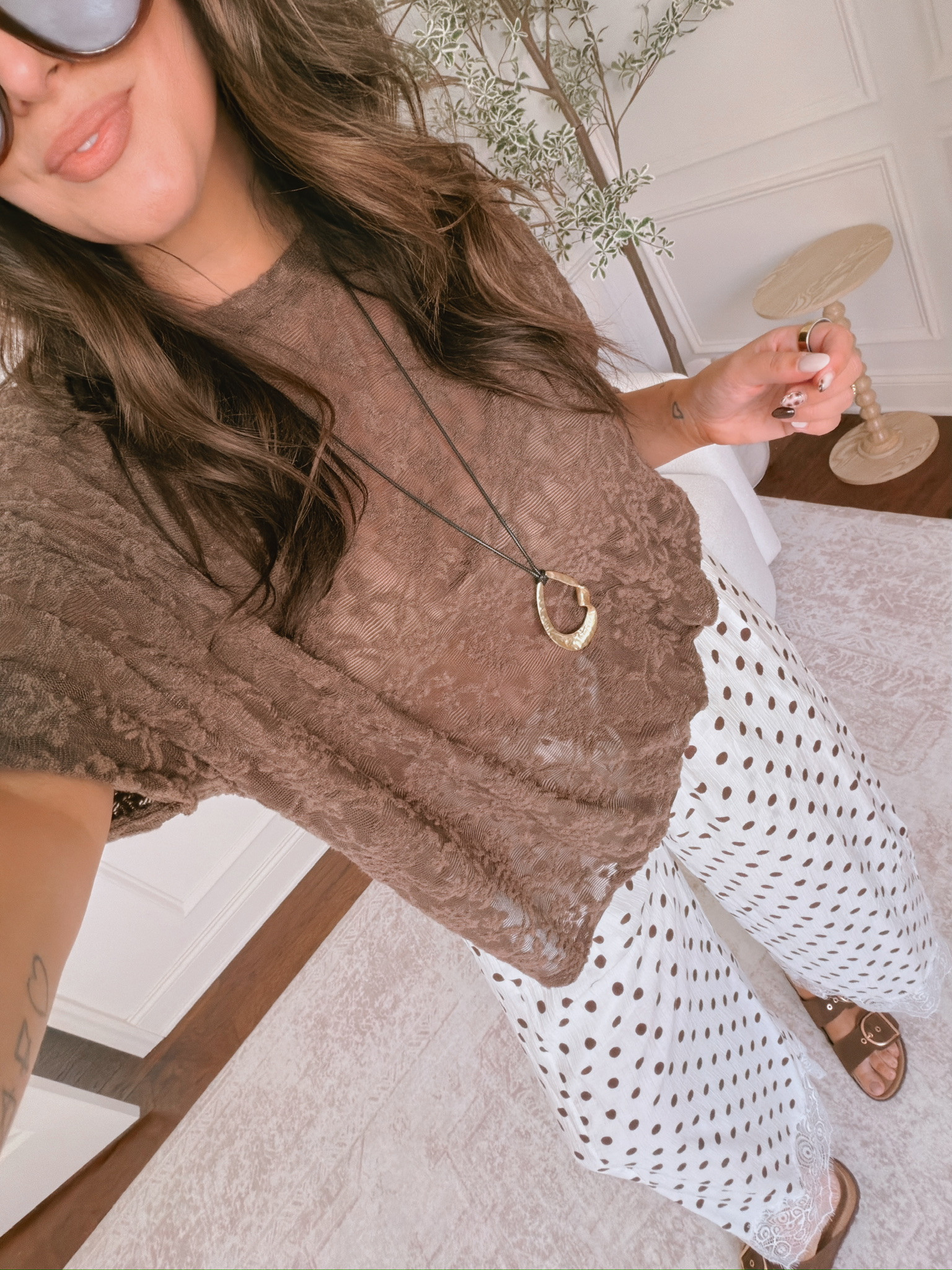 wearing a L in the top, XL in the bottoms 

 #LTKSeasonal #LTKMidsize