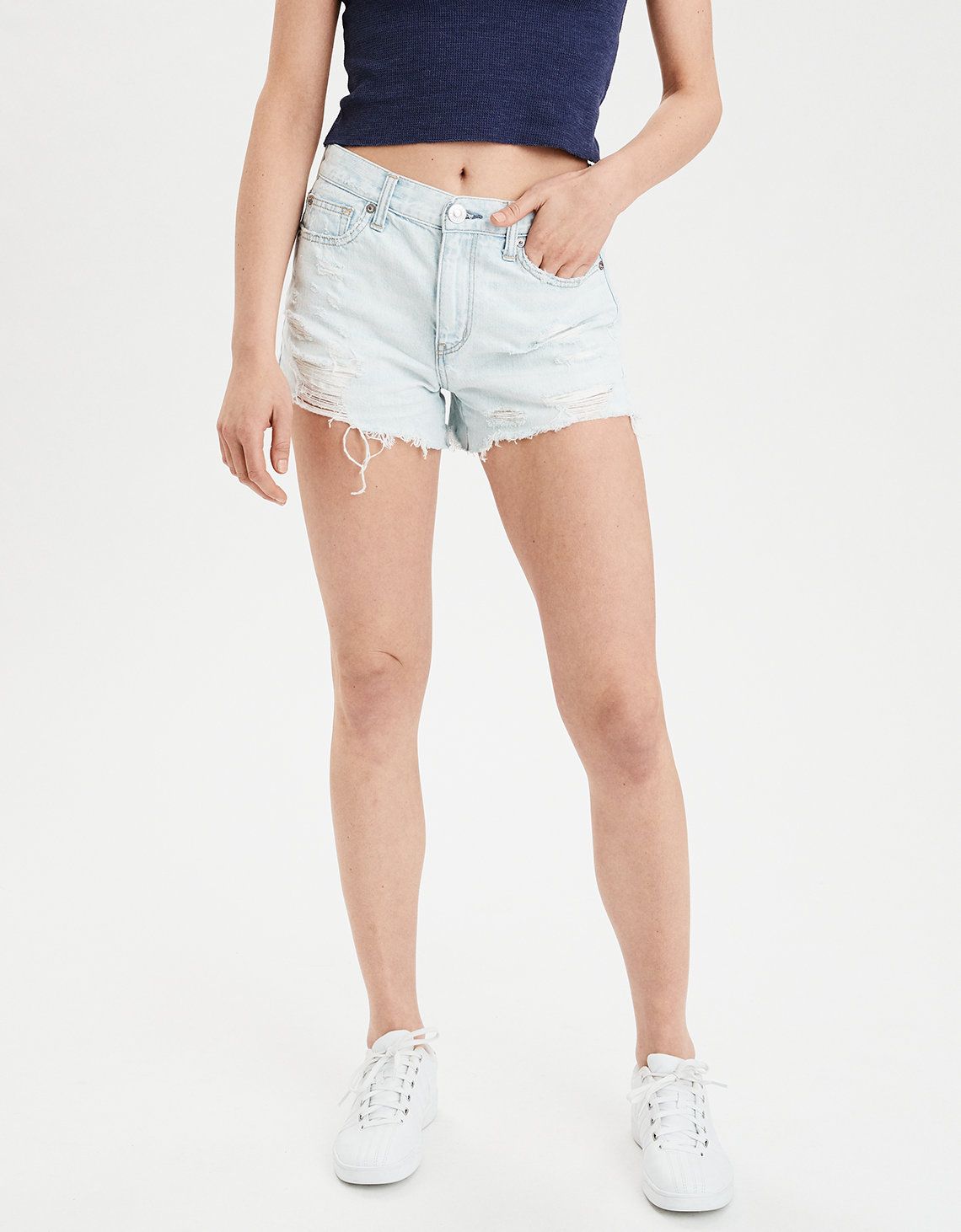 High-Waisted Denim Festival Midi Short | American Eagle Outfitters (US & CA)