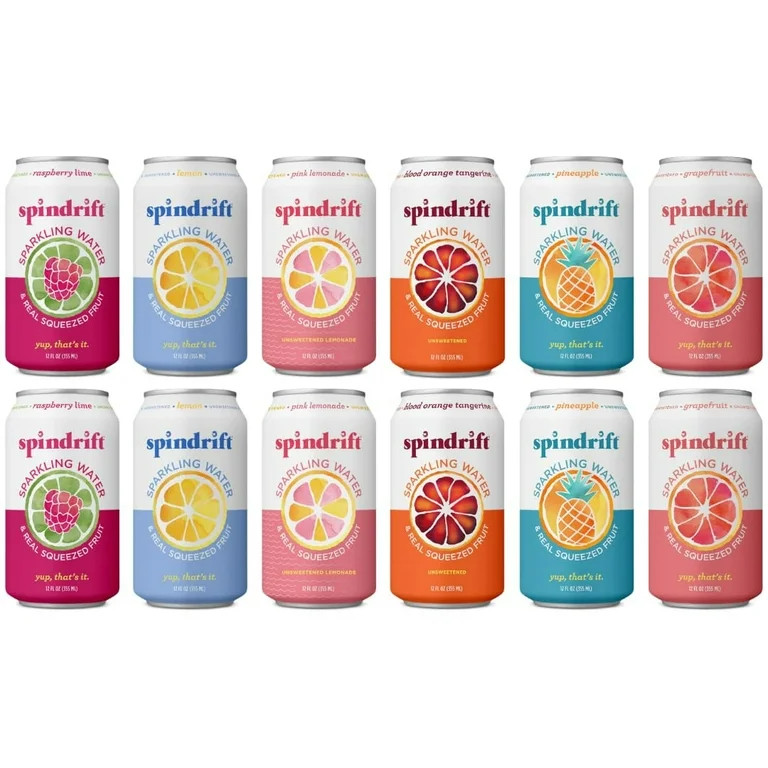 Spindrift Sparkling Water, 6 Flavor Assorted Variety Sampler Pack, Made with Real Squeezed Fruit,... | Walmart (US)