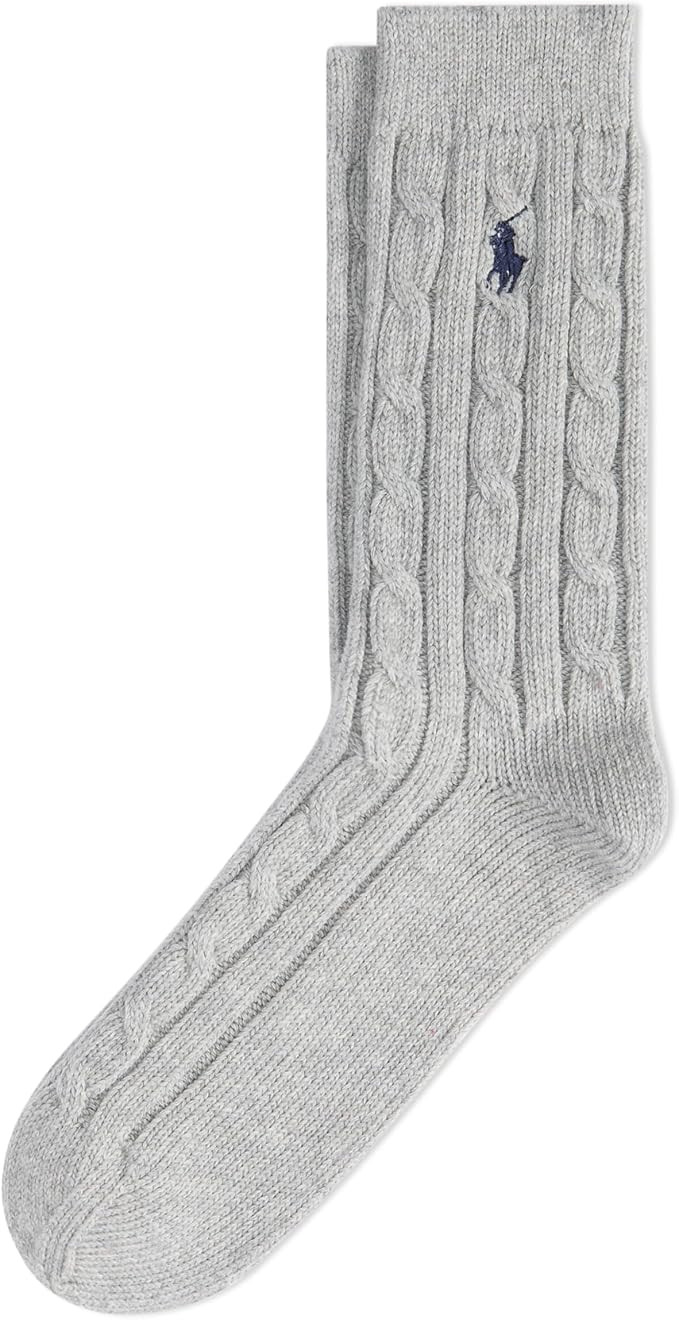 POLO RALPH LAUREN Women's Cable Solid Color Crew Socks | Amazon (US)