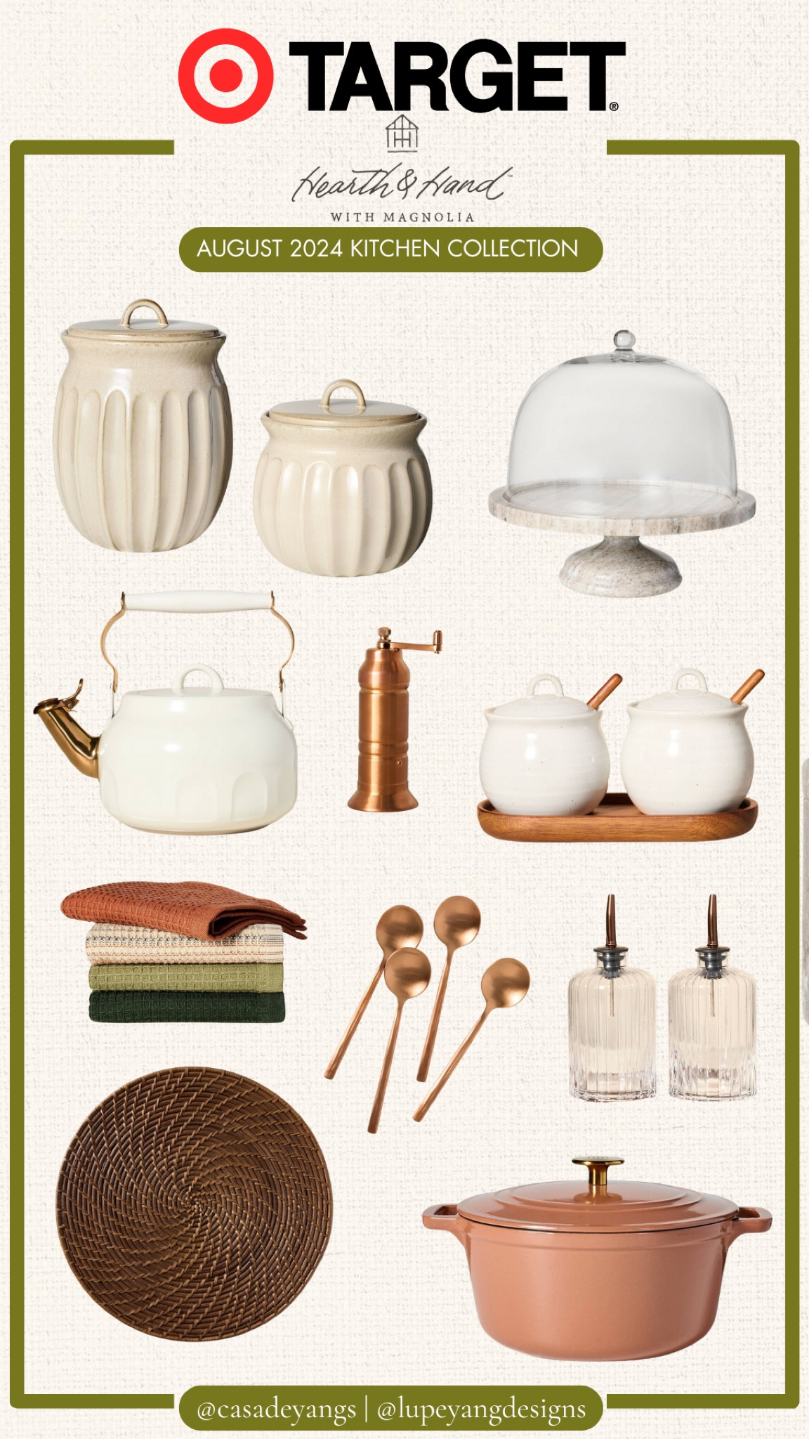 New Collection from Hearth & Hand at Target is out now! Here are the kitchen pieces 🍽️
TARGET | TARGET FINDS | KITCHEN DECOR | TARGET DECOR | HEARTH AND HAND | AUGUST 2024 COLLECTION | MAGNOLIA | HOME DECOR | KITCHEN | CANISTERS | NAPKINS | PLATE CHARGER | STONEWARE | DESSERT STAND


#LTKFindsUnder50 #LTKFindsUnder100 #LTKHome