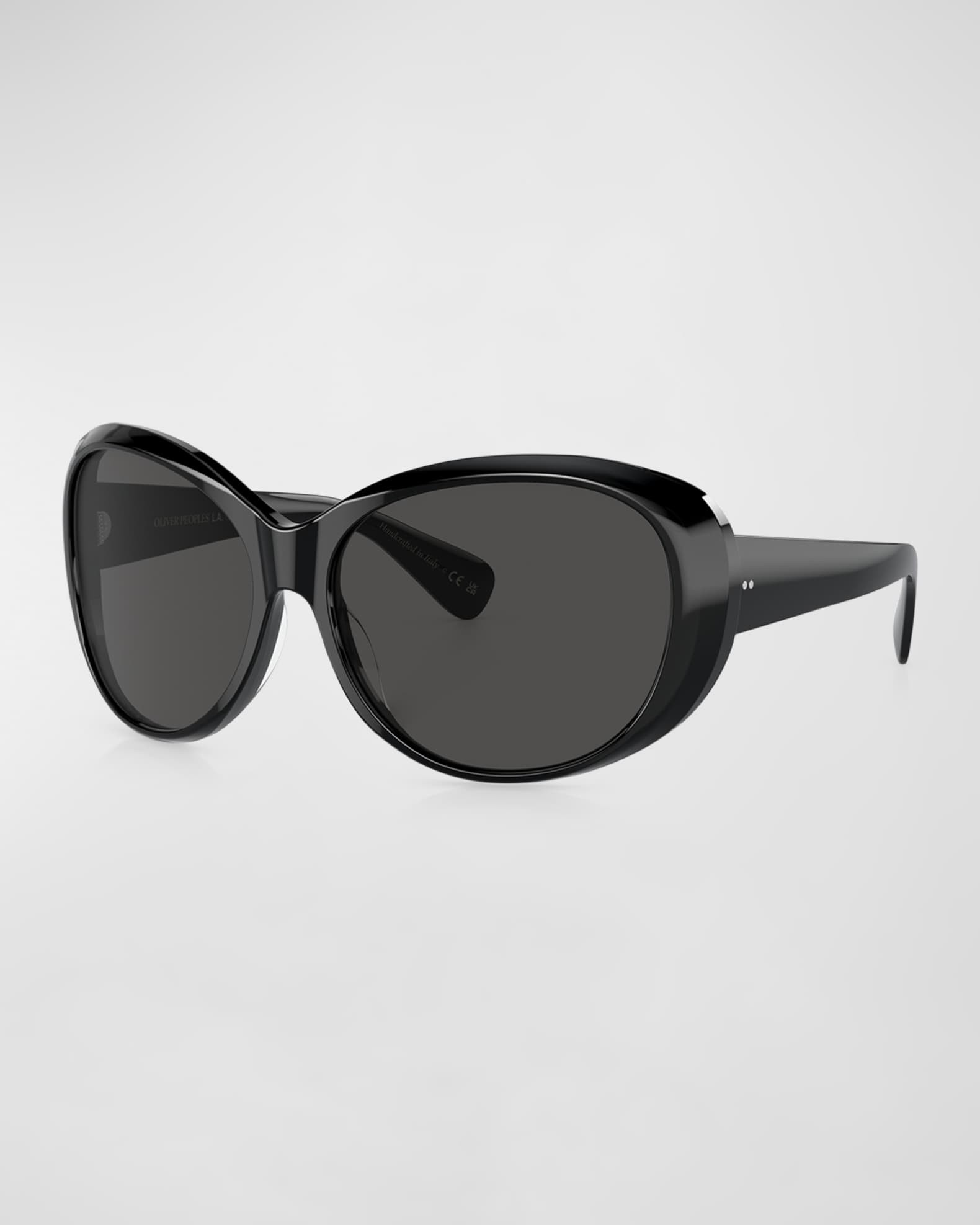 Maridan Acetate & Plastic Round Sunglasses | Neiman Marcus