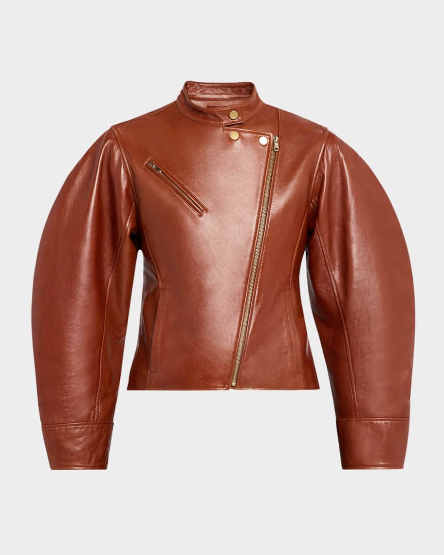 Ulla Johnson Ilaria Cropped Leather Jacket | Neiman Marcus
