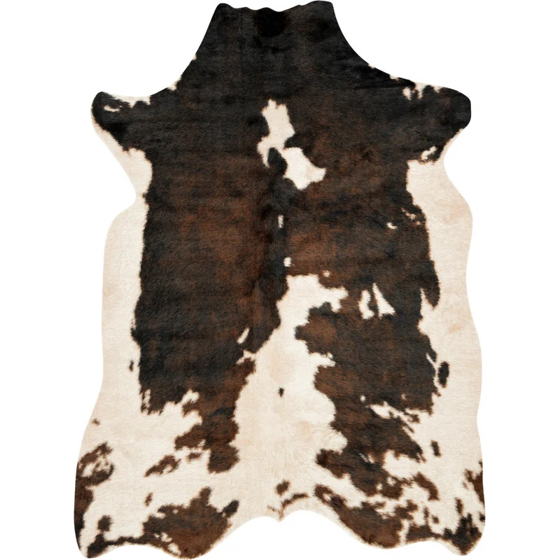 Hensen Faux Cowhide Brown Area Rug | Wayfair Professional