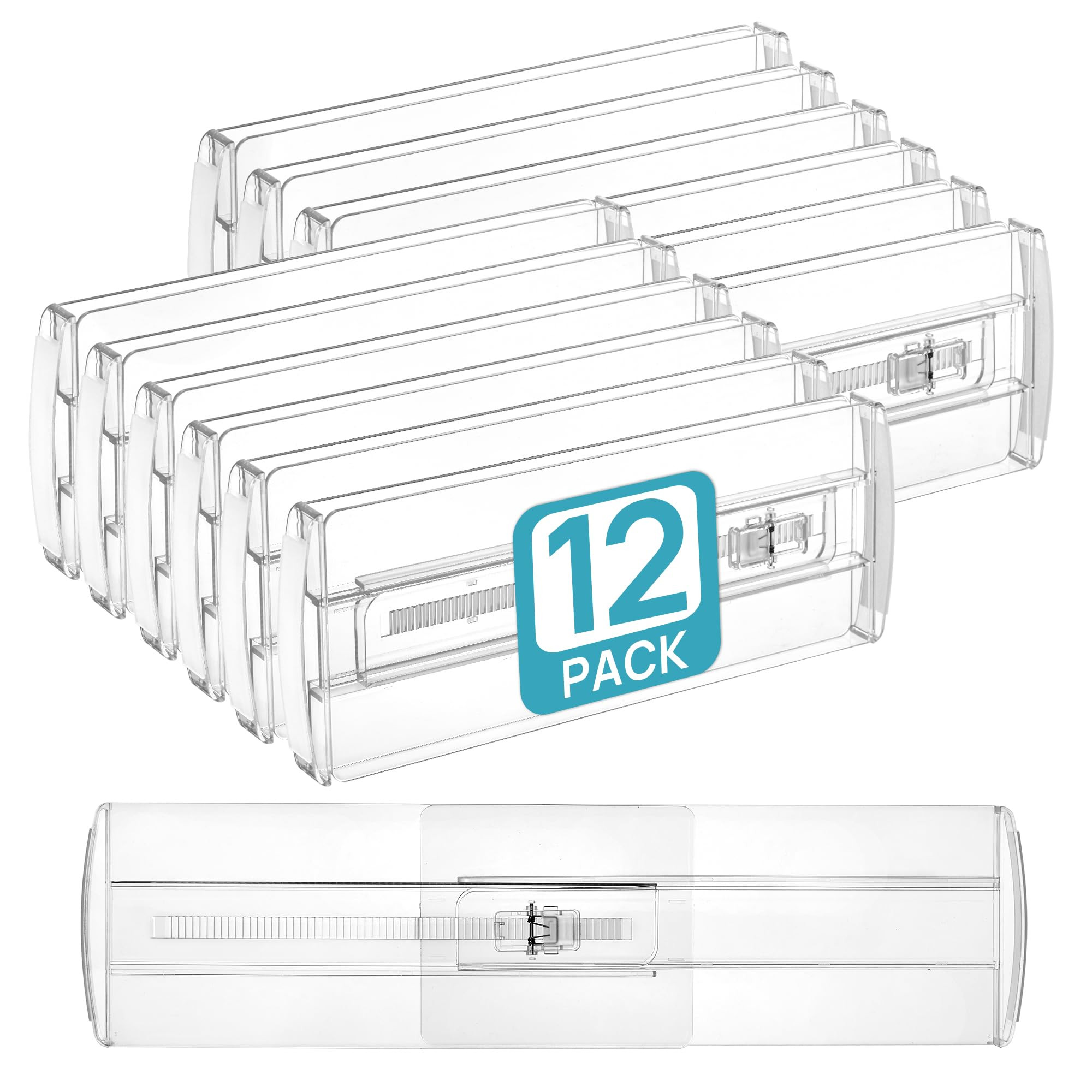 Vtopmart 12 Pack Drawer Dividers for Clothes, 4" High 10.2"-16.6" Adjustable Expandable Dresser D... | Amazon (US)