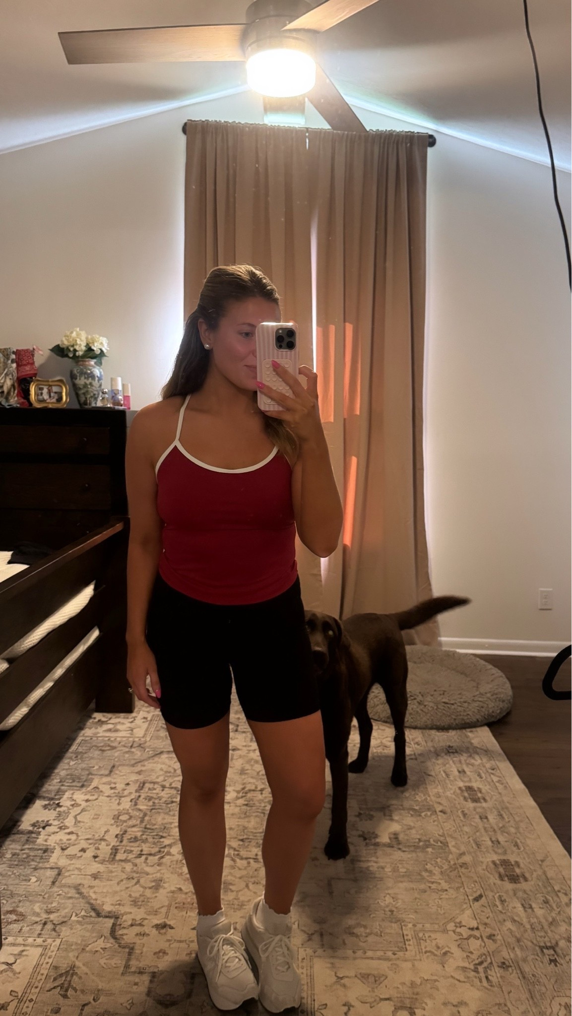My walking fit yesterday!!! Love this tank from Amazon 👏🏼

Large in workout set 
Medium in biker shorts