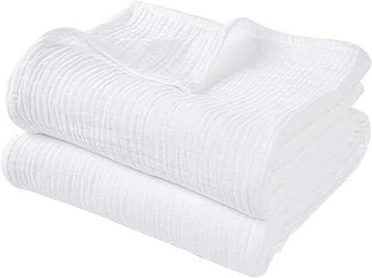 PHF 100% Cotton Muslin Blanket King Size 108" x 90", Lightweight and Breathable Blanket for All S... | Amazon (US)
