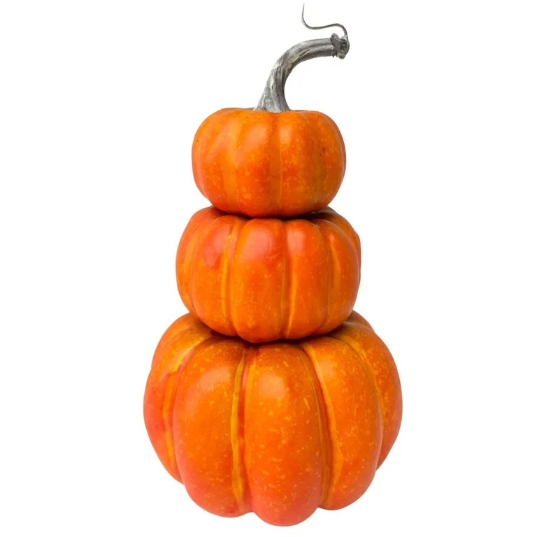 Stacked Pumpkin Decoration 3 Tier Halloween Gourd Indoor Outdoor Fall Decor Cute Pumpkin Tower fo... | Walmart (US)