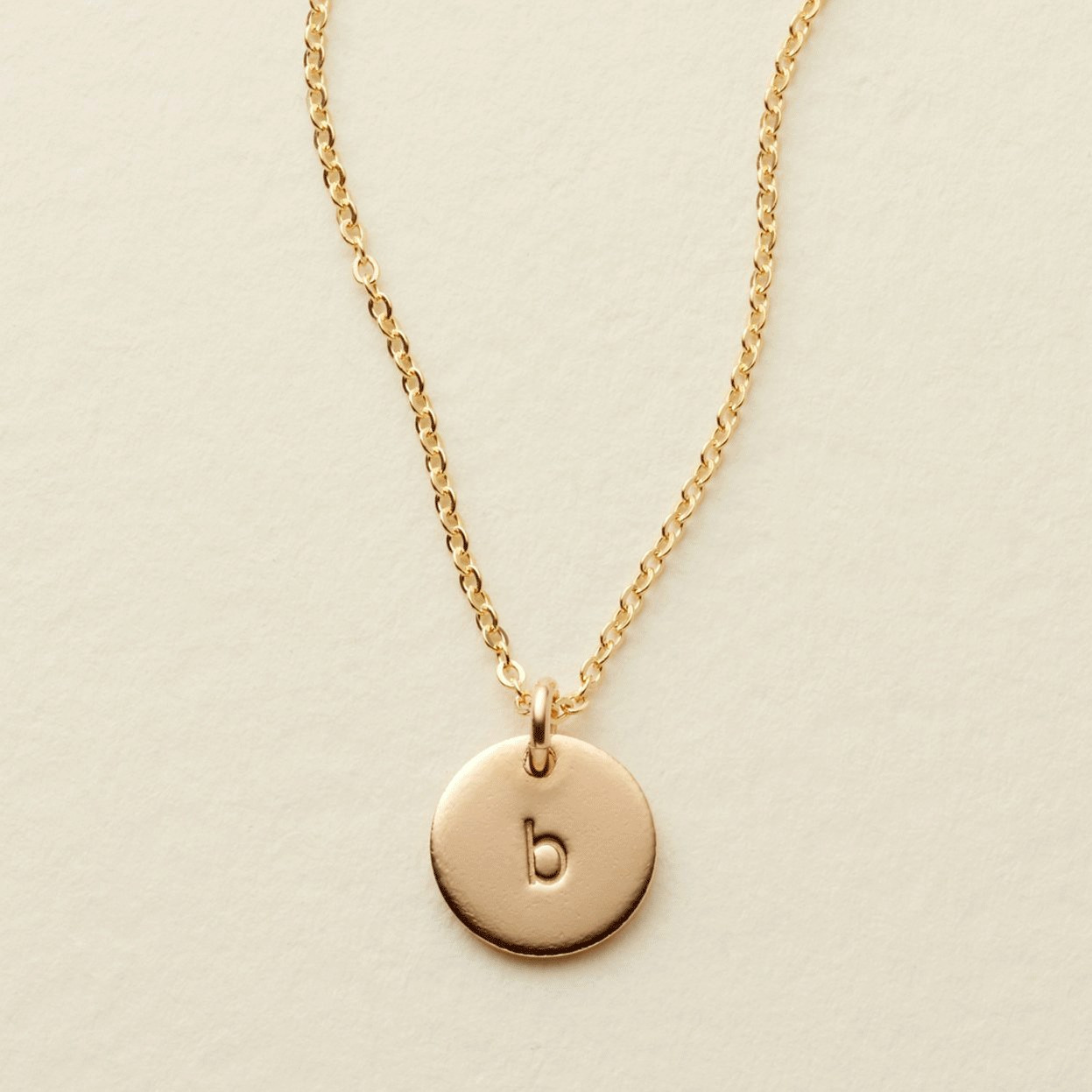 Initial Disc Necklace - 3/8" | Made by Mary (US)