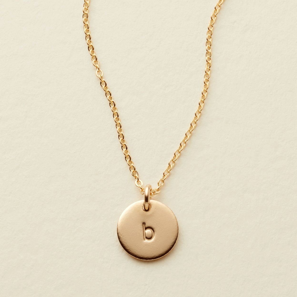 Initial Disc Necklace - 3/8" | Made by Mary (US)