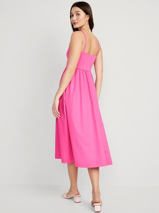 Fit & Flare Combination Midi Cami Dress for Women | Old Navy (US)